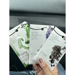 3 Idle for Natural Fabrics .49 Oz - Black, Lilac & Green No Mess Dye Packet